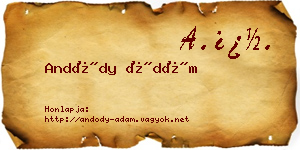 Andódy Ádám névjegykártya